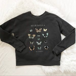 Fifth Sun Mariposa Butterfly Graphic Crewneck